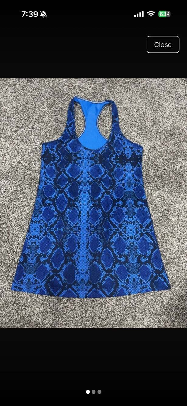 Lululemon Cool Racerback Tank Top Blue Snake Print